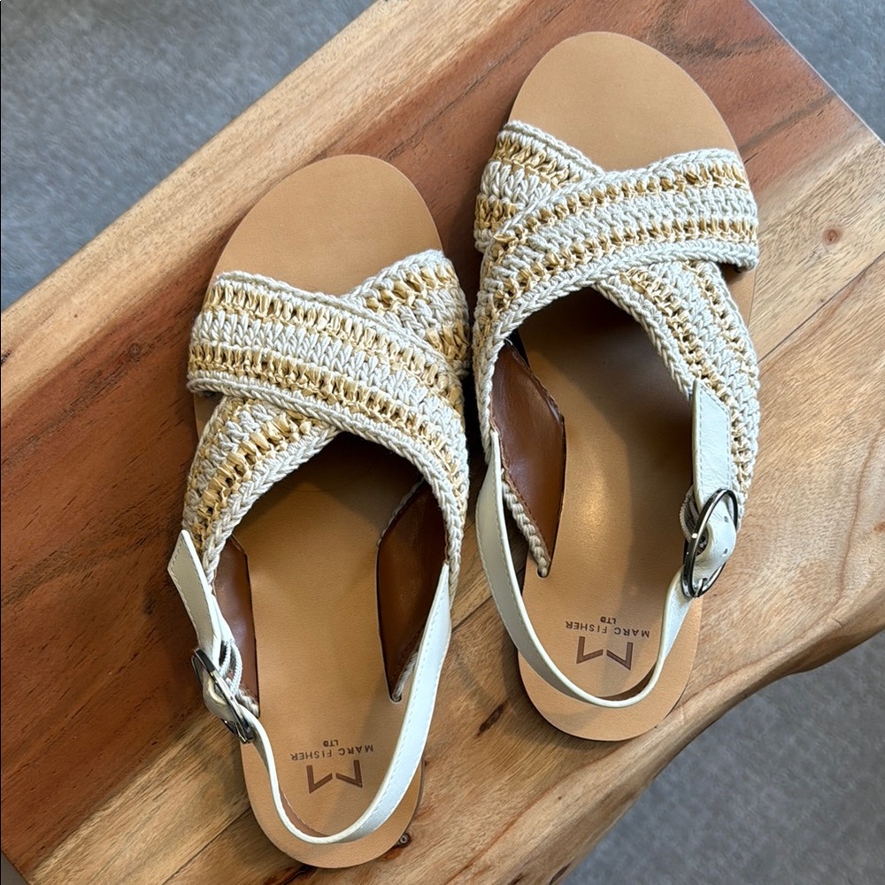 Marc Fisher Raffia Sandals- W 7.5m